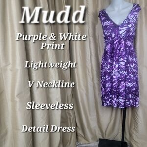 Mudd Vivid Purple & White Print Dress Size M